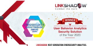 LinkShadow Named ‘User Behavior Analytics Security Solution of the Year’ in 2020 CyberSecurity Breakthrough Awards Program